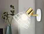 Накладной спот с выключателем в стиле лофт TR8600 WH/GD белый/золото E27 max 40W 154*145*205