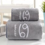 Полотенце из кораллового флиса &quot;Знаки Зодиака&quot;, набор из 2 штук: 35*75 см + 70*140 см