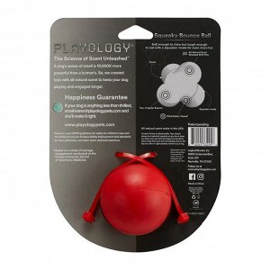 Playology хрустящий жевательный тройной мяч SQUEAKY BOUNCE BALL с пищалкой и с ароматом курицы, желтый