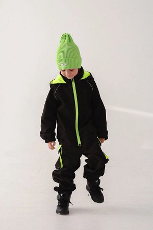 Комбинезон TRAVEL SOFTSHELL, черный/неон