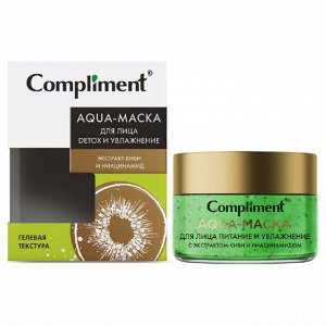 Compliment Аква-маска для лица DETOX и увлажнение с экстрактом киви и ниацинамидом /100