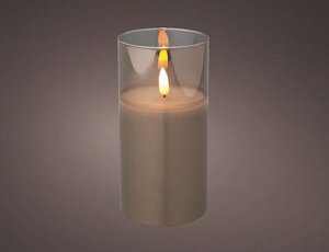 Светодиодная восковая свеча ФЬЁГА в стеклянном стакане