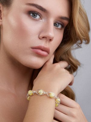 Браслет «Алжир» из натурального янтаря медового цвета