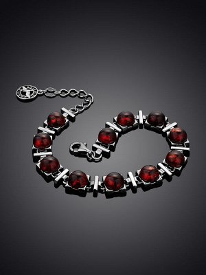 Стильный и яркий браслет с янтарём «Рондо»