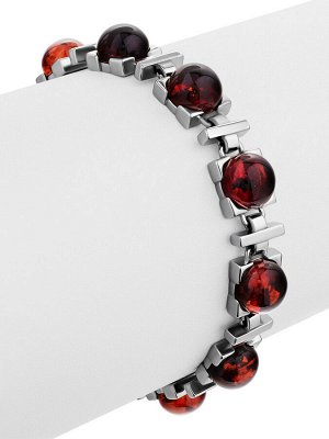 Стильный и яркий браслет с янтарём «Рондо»