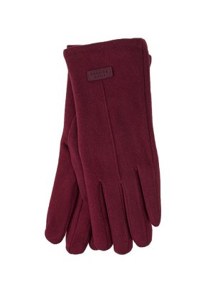 Утепленные велюровые женские перчатки , цвет бордовый