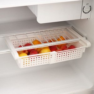 Органайзер для холодильника раздвижной «Лофт», 19,7?20?7,7 см, цвет белый