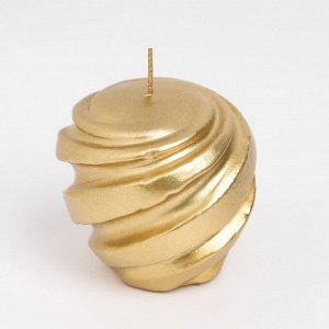 Свеча фигурная "Шар спиральный", 5,5х5,5 см, золото
