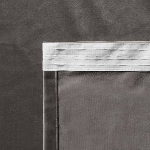 Комплект штор «Бархат», размер 2х145х270 см, цвет серый