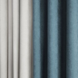 Комплект штор «Керти», размер 2х200х270 см, цвет белый/голубой