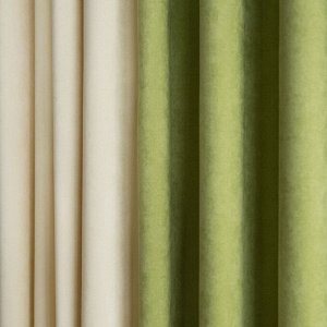 Комплект штор «Керти», размер 2х200х270 см, цвет сливочный/зеленый