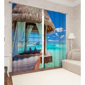 Фотошторы «Рай на островах», размер 145x260 см, 2 шт, блэкаут