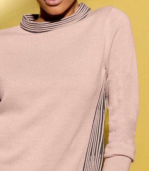 Пуловер, розово-серый