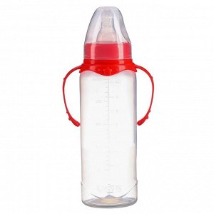 Бутылочка для кормления 250 мл цилиндр, с ручками, цвет МИКС