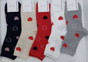 Enjoy the socks style Ggorangnae Носки женские Цветные сердечки по носку