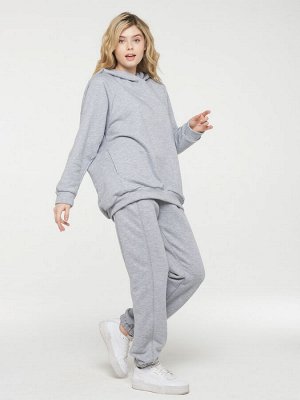 Толстовка (худи) женская 211-3622   ТХ003-01 св.серый меланж
