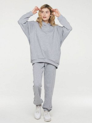 Толстовка (худи) женская 211-3622   ТХ003-01 св.серый меланж