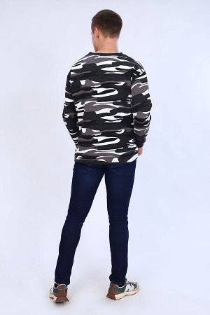 Толстовка Варианты расцветки: камуфляж
Ткань: футер 3-х нитка с начесом, Состав: 70% хлопок/ 30% ПЭ
Мужская толстовка без капюшона из качественного трикотажного полотна - футер 3х нитка с начесом.  Ру