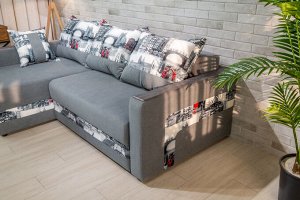 Угловой диван Индиго (пружина) + 4 подушки