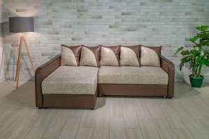 Угловой диван Латте М (пружина) +5 подушек