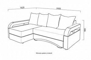 Угловой диван Моника (пружина) +5 подушек