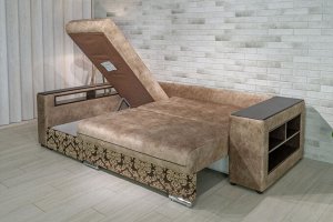 Угловой диван Одиссей М (пружина) + 3 подушки