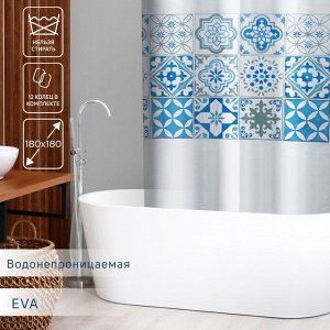 Штора для ванны Доляна «Луиза», 180x180 см, EVA