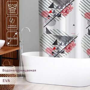 Штора для ванны Доляна «Малевич», 180x180 см, EVA