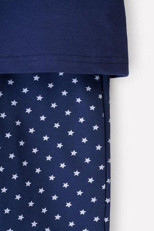 Пижама детская Crockid К 1583 морской синий, поп звезды