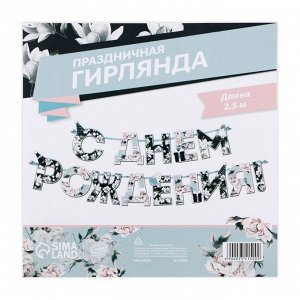 Гирлянда «С днем Рождения», длина 250 см