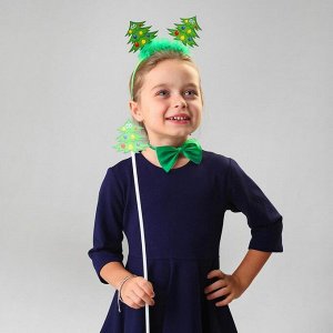 Карнавальный костюм детский «Ёлочка», 3 предмета: ободок, бабочка, волшебная палочка