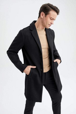 Пальто с воротником куртки Relax Fit