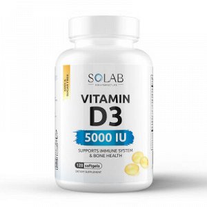 SOLAB ПД Vitamin D3, Витамин D3 5000 ME, 120 капсул