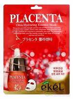 Маска тканевая для лица Ekēl UH Essence Mask Placenta с экстрактом плаценты, пакет 25мл