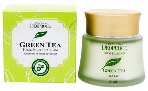 DEOPROCE Увлажняющий крем для лица с экстрактом зелёного чая, 100 мл  PREMIUM  GREEN TEA TOTAL SOLUTION CREAM