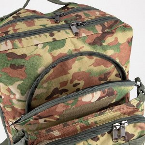 Рюкзак тактический, 35 л, отдел на молнии, 3 наружных кармана, цвет камуфляж/бежевый
