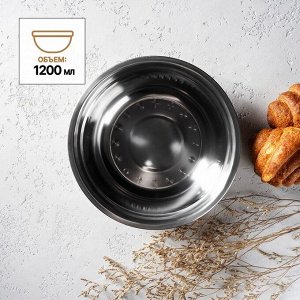 Миска из нержавеющей стали «Мэйли», 1,2 л, 23?6 см