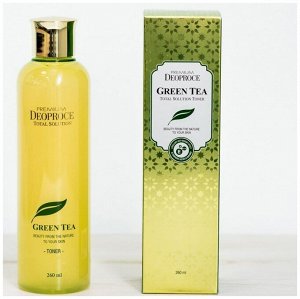 DEOPROCE Увлажняющий тонер для лица с экстрактом зелёного чая  Premium Green Tea Total Solution Toner