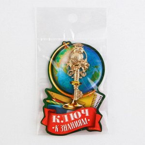 Ключ сувенирный «К знаниям», металл, 2 х 4,8 см