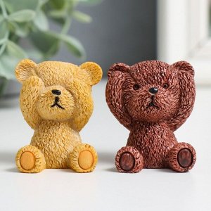 Фигурка полистоун «Мишка: не слышу, не вижу, не скажу», 4x2.5x3 см, МИКС