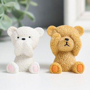 Фигурка полистоун «Мишка: не слышу, не вижу, не скажу», 4x2.5x3 см, МИКС