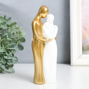 Фигурка полистоун «Папа, мама и я», бело-золотой, 15x5 см