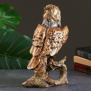 Фигурка полистоун «Сова на коряге», бронза, 30 см