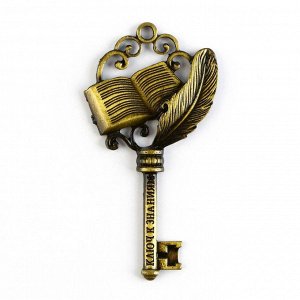 Ключ сувенирный «К знаниям», металл, 4 х 7,8 см