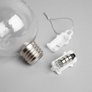 Ёлочный шар «Хрустальный», батарейки, 1 LED, свечение тёплое белое