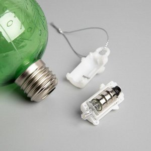 Ёлочный шар «Снежинка», батарейки, 1 LED, свечение тёплое белое