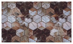 Коврик Коврик вырезной icarpet PRINT антискользящий 50х80 дизайн "Соты Фэншуй" /  Высота ворса, 2-3 мм, изнанка имеет латексные стопперы
