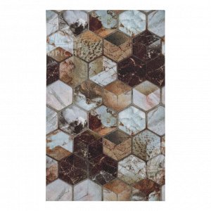Коврик Коврик вырезной icarpet PRINT антискользящий 50х80 дизайн "Соты Фэншуй" /  Высота ворса, 2-3 мм, изнанка имеет латексные стопперы