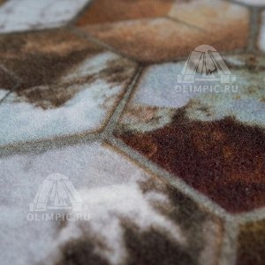 Коврик Коврик вырезной icarpet PRINT антискользящий 50х80 дизайн "Соты Фэншуй" /  Высота ворса, 2-3 мм, изнанка имеет латексные стопперы