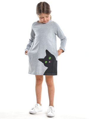 Платье "Кошка" (98-122см) UD 4312(2)серый